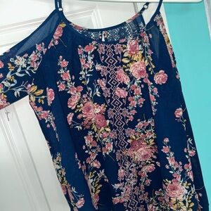 Rewind Navy Floral Top